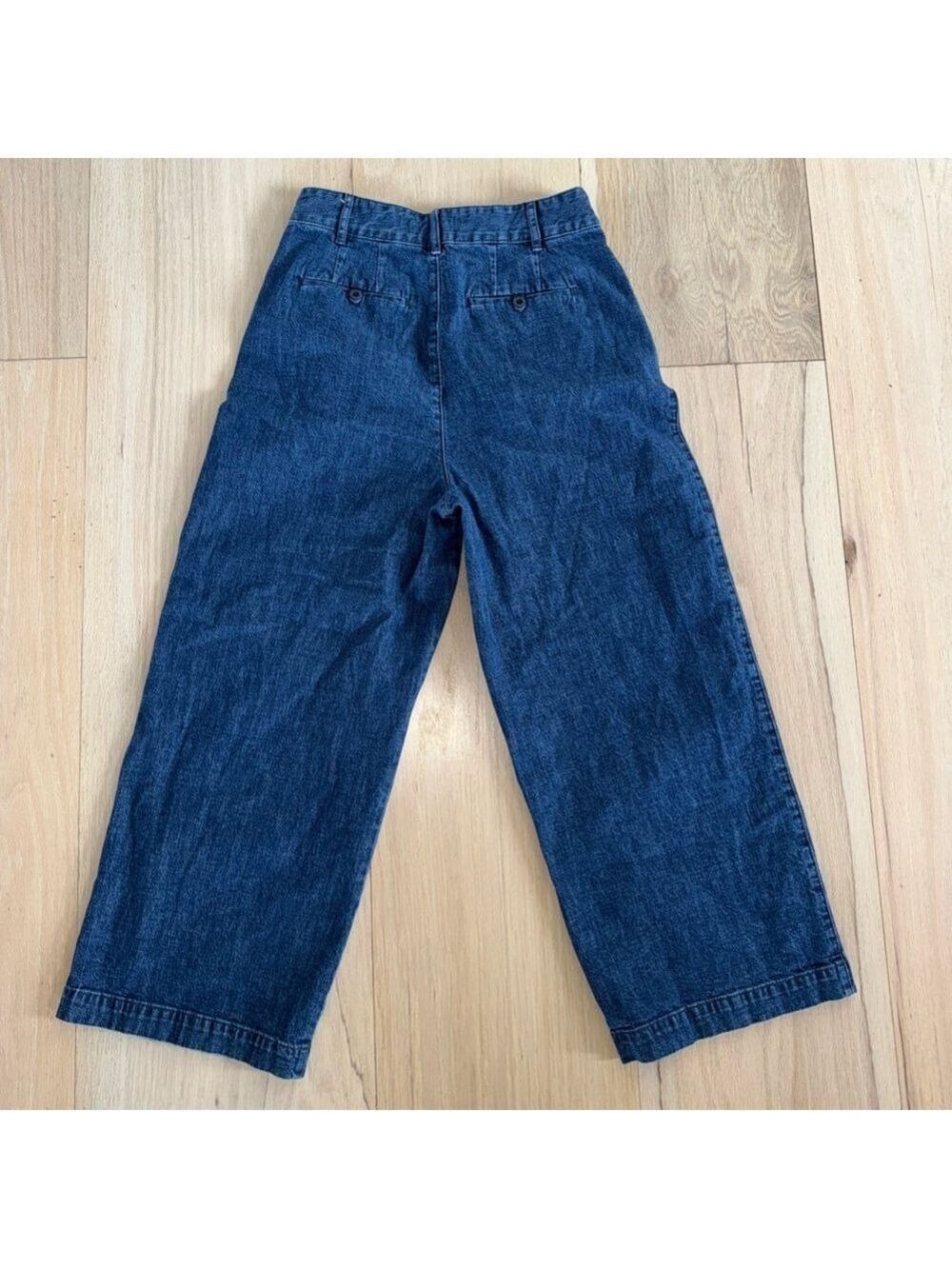 Madewell Pleated Wide-Leg Jeans Medium Wash Size 6 - Picture 4 of 6